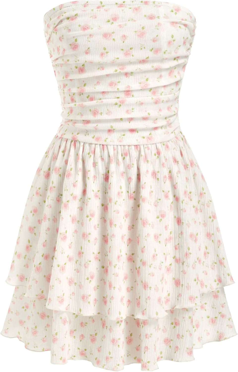 CIDER Women's Summer Cocktail Dress - Tube Ruched Ruffle Mini Dress | Strapless, Country Concert, Western Cowgirl Outfits