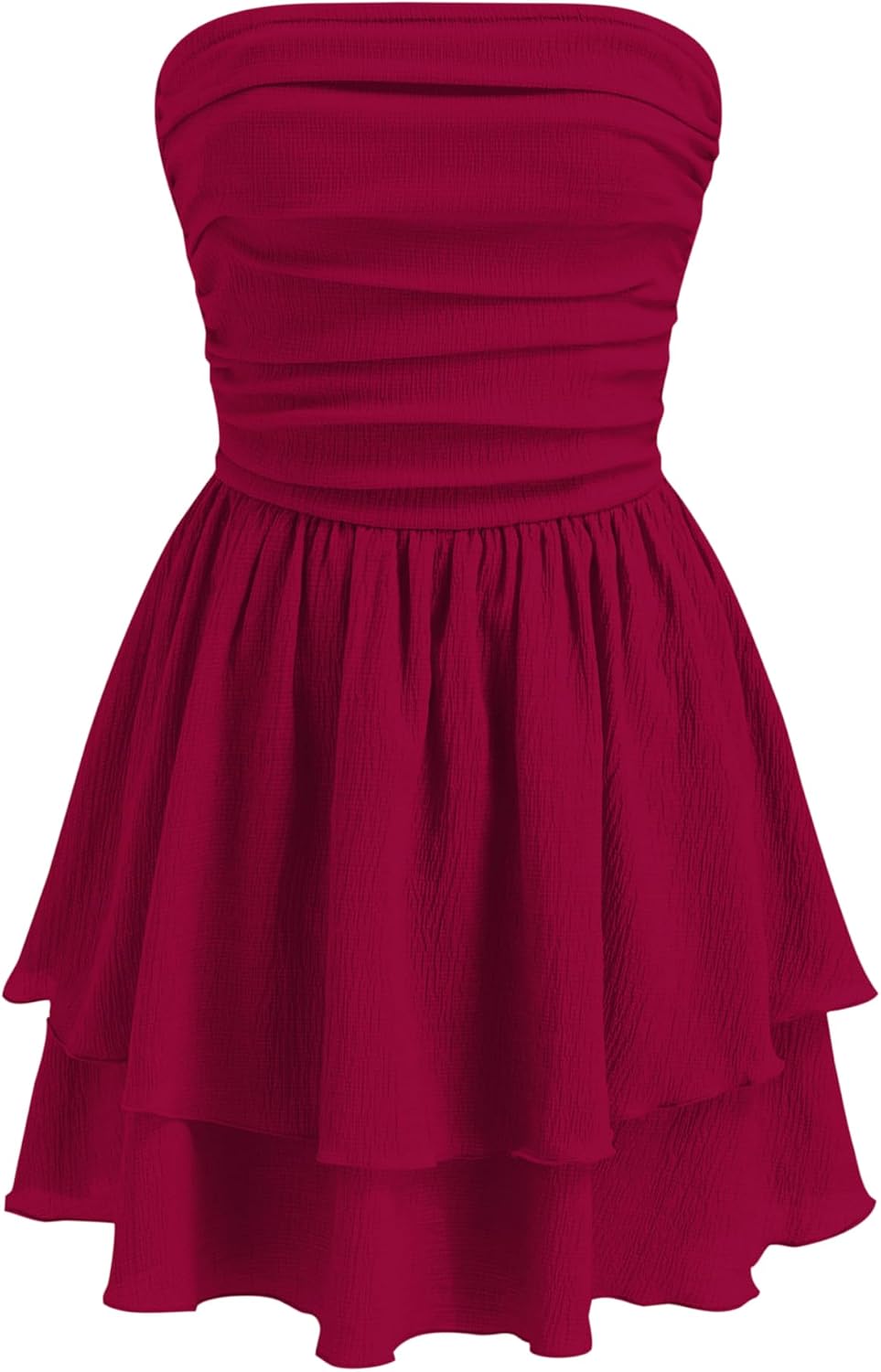CIDER Women's Summer Cocktail Dress - Tube Ruched Ruffle Mini Dress | Strapless, Country Concert, Western Cowgirl Outfits