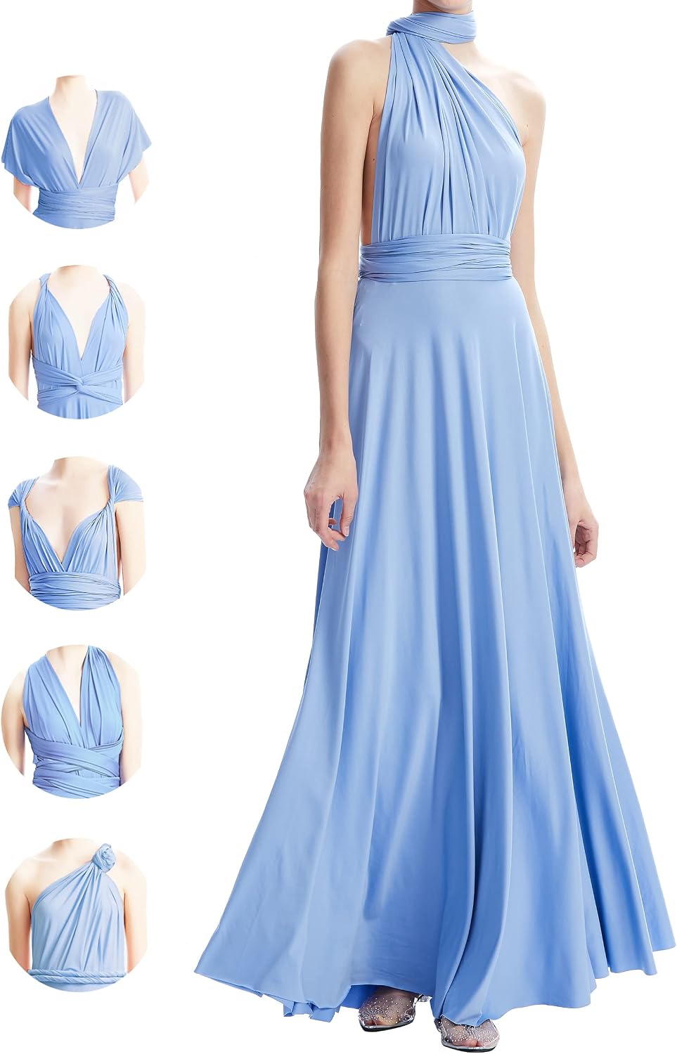 INFIWING Multi-Way Wrap Infinity Maxi Dress for Bridesmaids & Wedding Guest | Free Bandeau, 31 Colors for All Wedding Themes, 1 Dress for Any Events, Evening, Prom, Gala, Non-See-Through, Wrinkle-Free