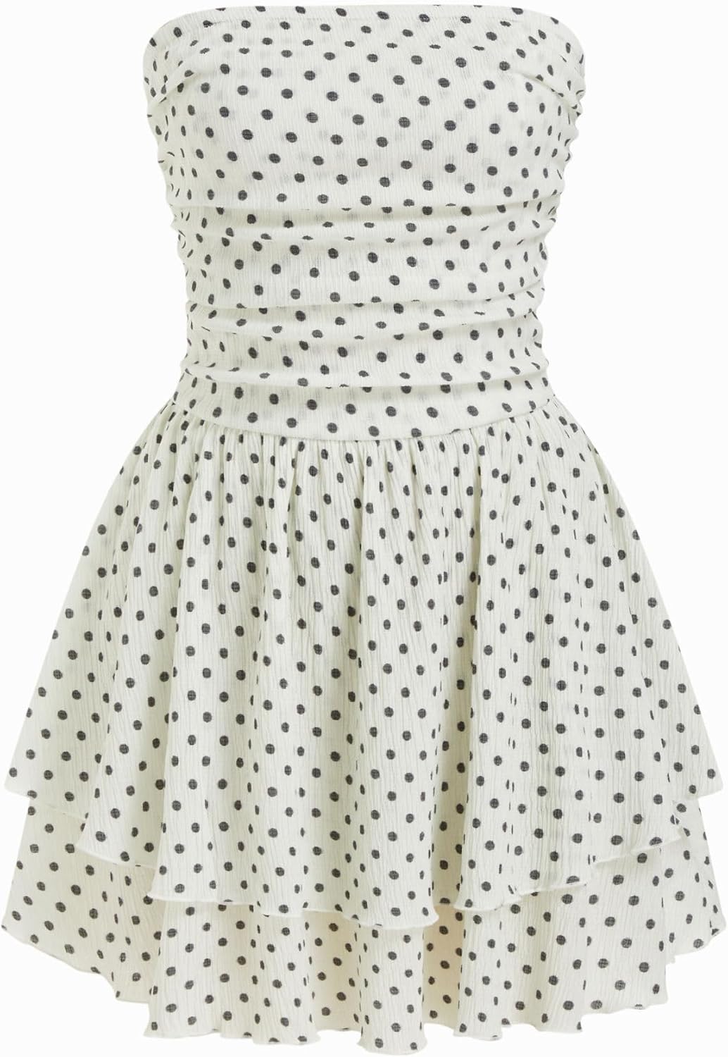 CIDER Women's Summer Cocktail Dress - Tube Ruched Ruffle Mini Dress | Strapless, Country Concert, Western Cowgirl Outfits