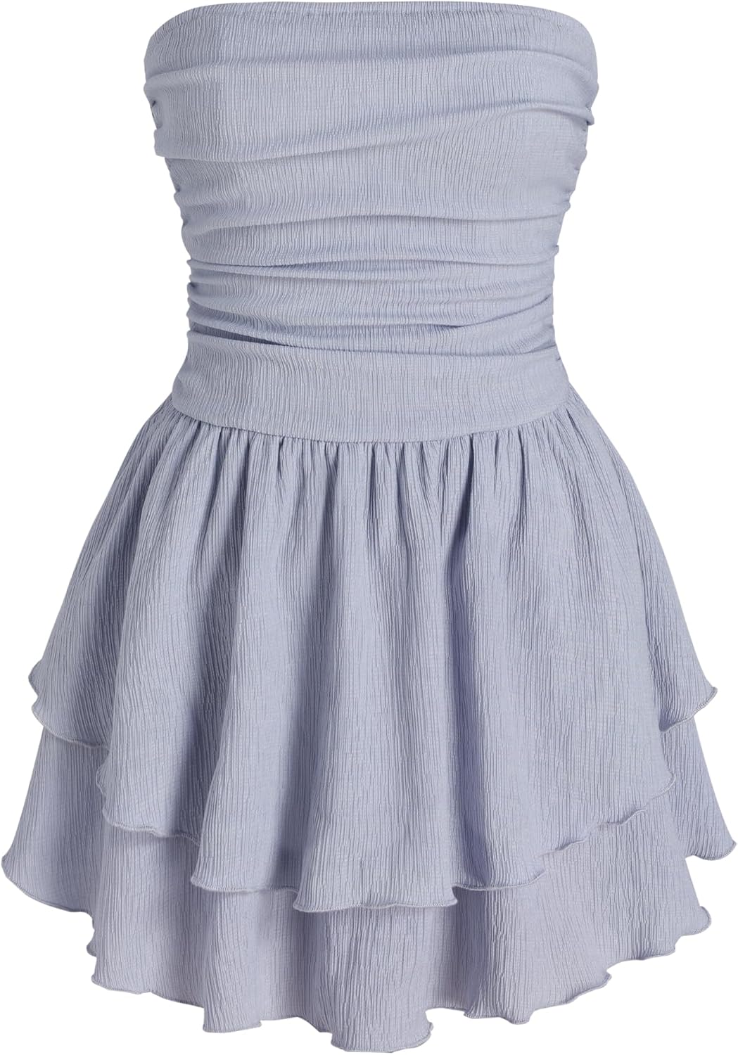 CIDER Women's Summer Cocktail Dress - Tube Ruched Ruffle Mini Dress | Strapless, Country Concert, Western Cowgirl Outfits