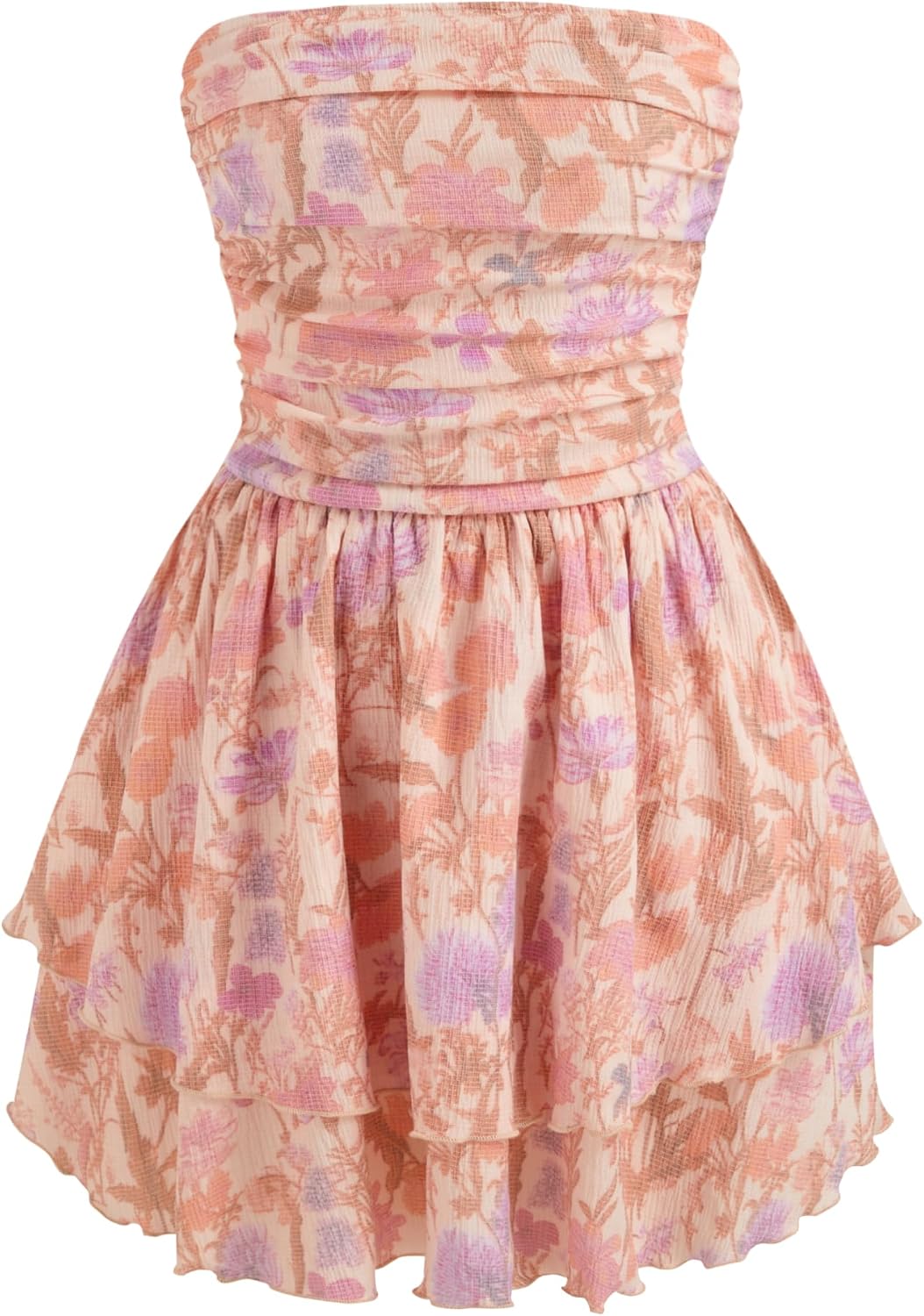CIDER Women's Summer Cocktail Dress - Tube Ruched Ruffle Mini Dress | Strapless, Country Concert, Western Cowgirl Outfits