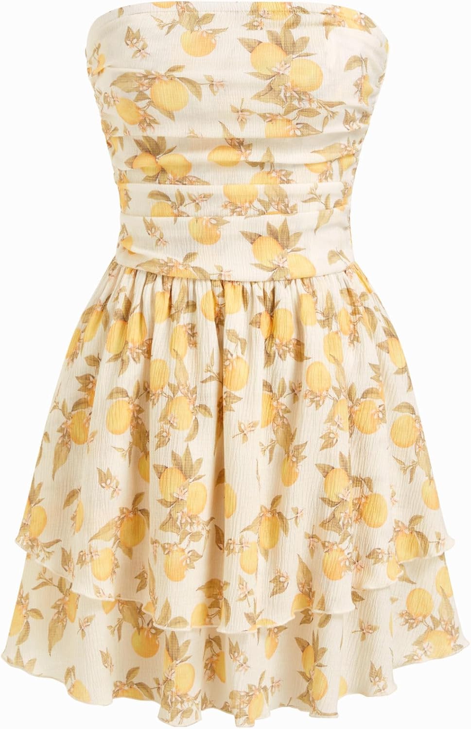CIDER Women's Summer Cocktail Dress - Tube Ruched Ruffle Mini Dress | Strapless, Country Concert, Western Cowgirl Outfits