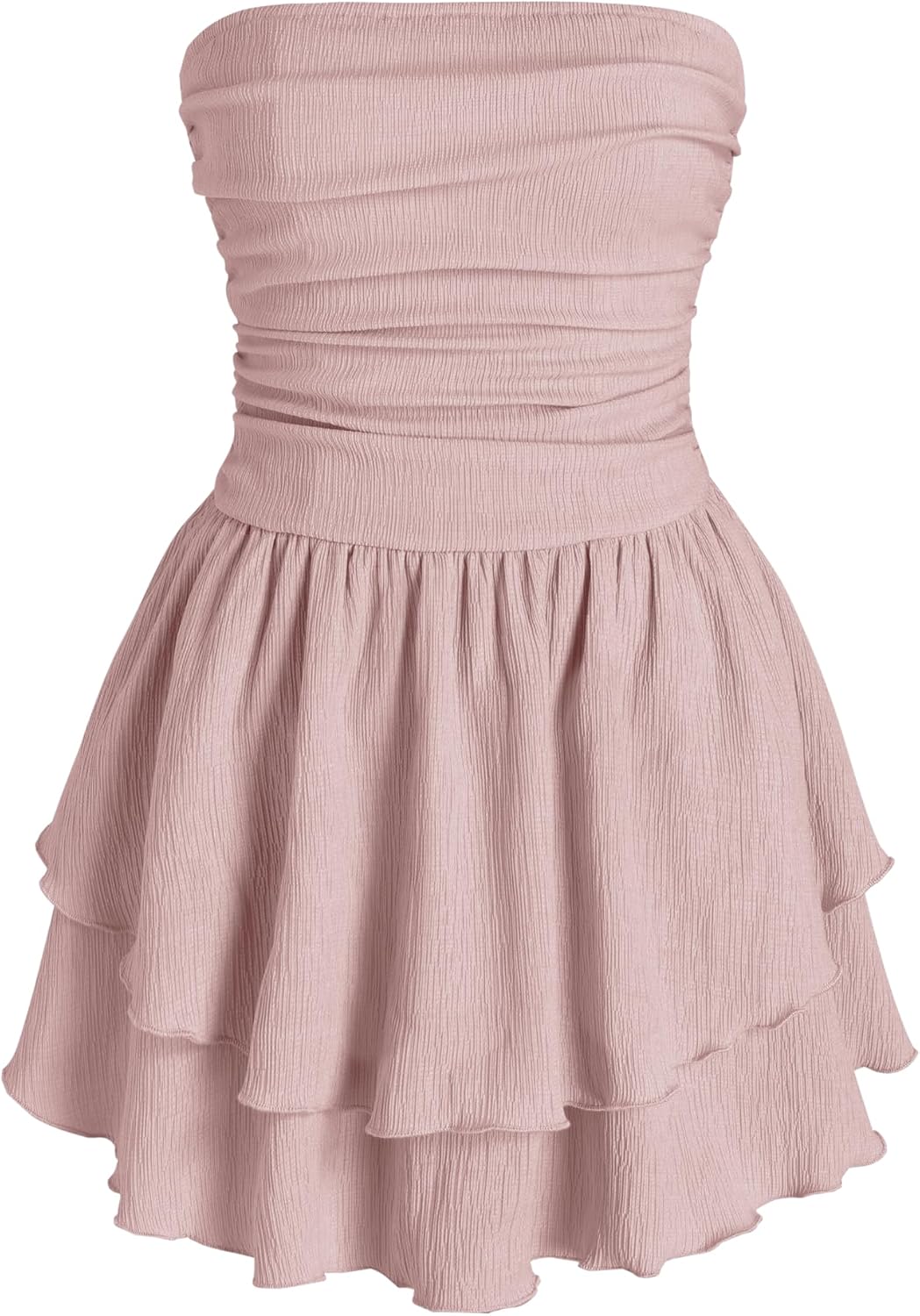 CIDER Women's Summer Cocktail Dress - Tube Ruched Ruffle Mini Dress | Strapless, Country Concert, Western Cowgirl Outfits