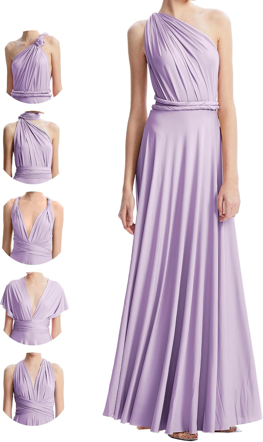 INFIWING Multi-Way Wrap Infinity Maxi Dress for Bridesmaids & Wedding Guest | Free Bandeau, 31 Colors for All Wedding Themes, 1 Dress for Any Events, Evening, Prom, Gala, Non-See-Through, Wrinkle-Free