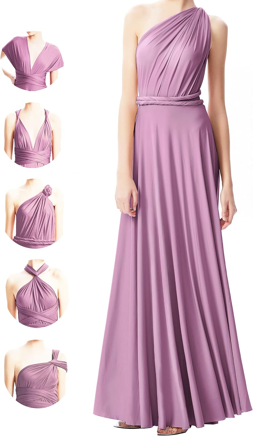 INFIWING Multi-Way Wrap Infinity Maxi Dress for Bridesmaids & Wedding Guest | Free Bandeau, 31 Colors for All Wedding Themes, 1 Dress for Any Events, Evening, Prom, Gala, Non-See-Through, Wrinkle-Free