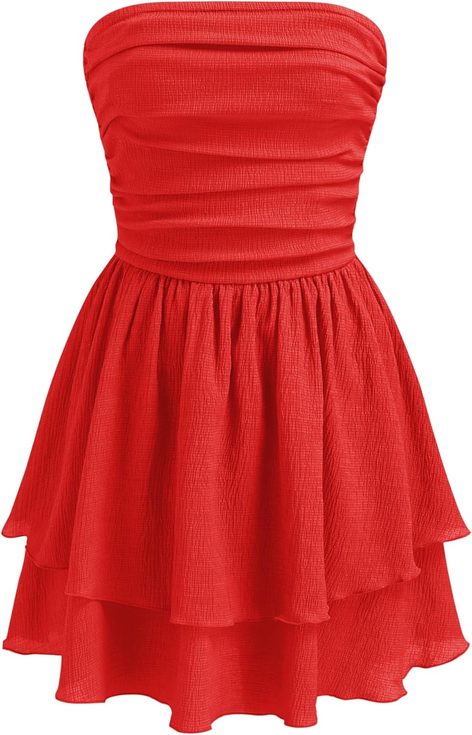 CIDER Women's Summer Cocktail Dress - Tube Ruched Ruffle Mini Dress | Strapless, Country Concert, Western Cowgirl Outfits