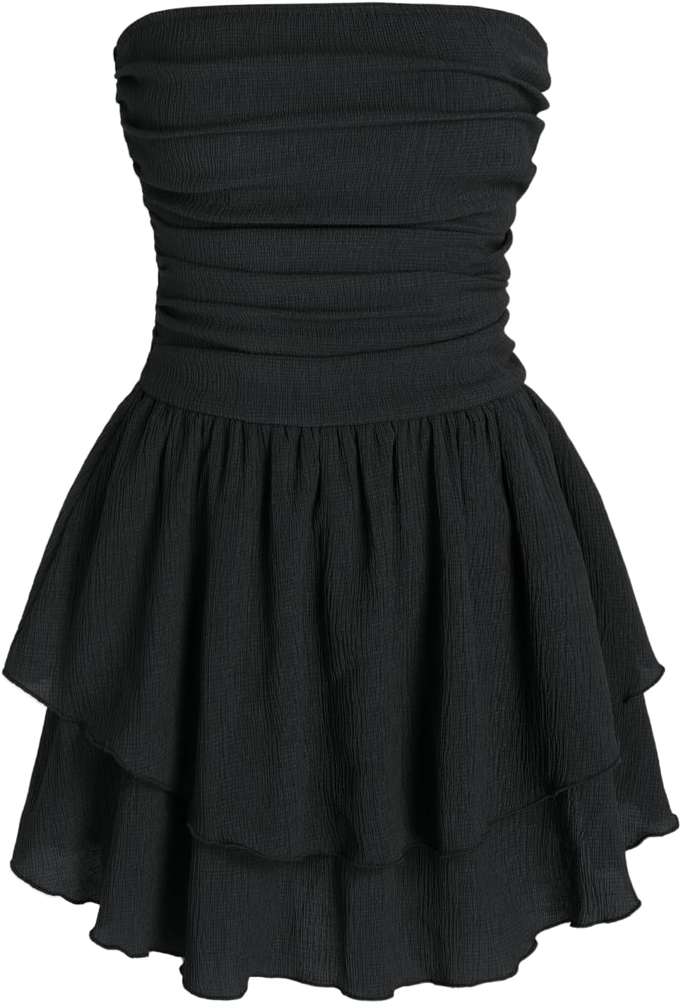 CIDER Women's Summer Cocktail Dress - Tube Ruched Ruffle Mini Dress | Strapless, Country Concert, Western Cowgirl Outfits