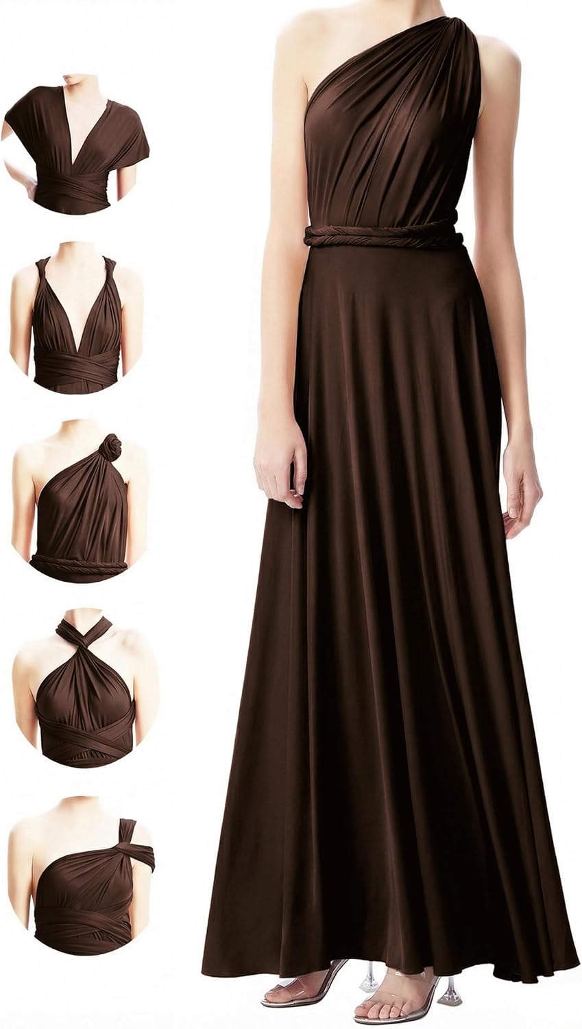 INFIWING Multi-Way Wrap Infinity Maxi Dress for Bridesmaids & Wedding Guest | Free Bandeau, 31 Colors for All Wedding Themes, 1 Dress for Any Events, Evening, Prom, Gala, Non-See-Through, Wrinkle-Free