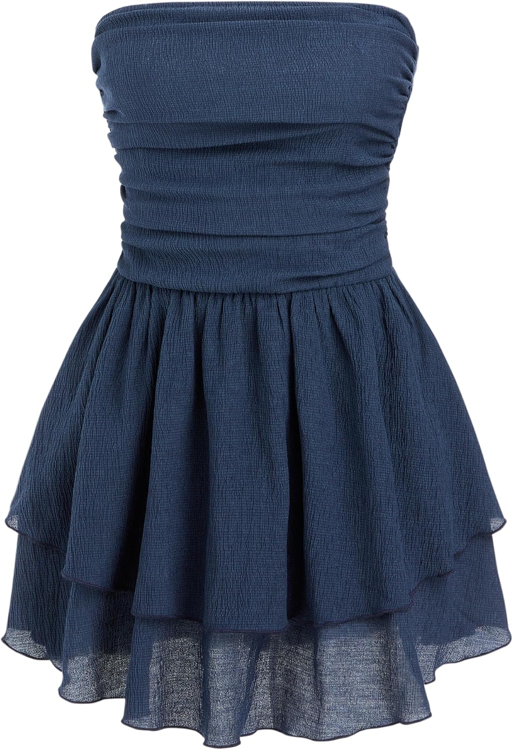 CIDER Women's Summer Cocktail Dress - Tube Ruched Ruffle Mini Dress | Strapless, Country Concert, Western Cowgirl Outfits