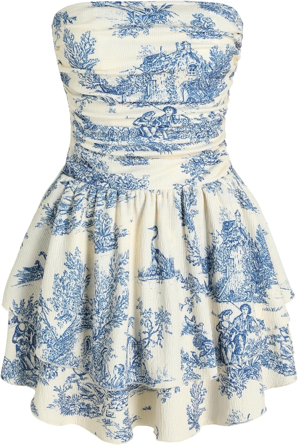 CIDER Women's Summer Cocktail Dress - Tube Ruched Ruffle Mini Dress | Strapless, Country Concert, Western Cowgirl Outfits