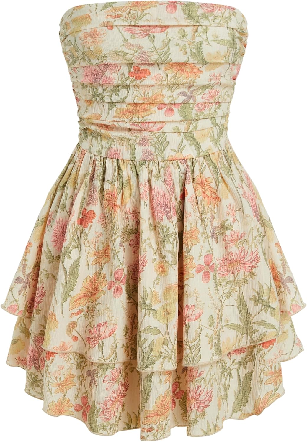 CIDER Women's Summer Cocktail Dress - Tube Ruched Ruffle Mini Dress | Strapless, Country Concert, Western Cowgirl Outfits