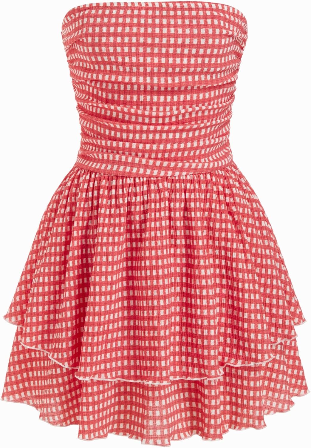 CIDER Women's Summer Cocktail Dress - Tube Ruched Ruffle Mini Dress | Strapless, Country Concert, Western Cowgirl Outfits
